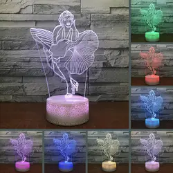 Декор в гостиную светодио дный LED 7 цветов Изменение сенсорная кнопка Usb персонажа фильма литья ночник настольная лампа осветительное