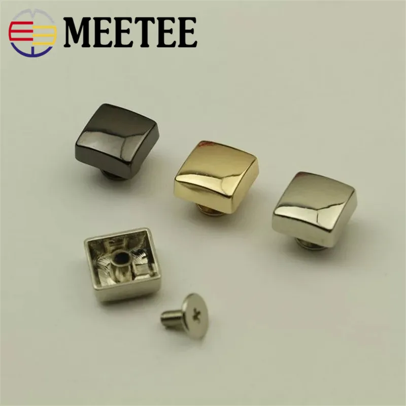 

Meetee 4pcs/10pcs 12*12mm Metal Bag Buckle Square Belt Decoration Hook Button DIY Packet Trunk Hardware Crafts Accessories ZK888