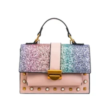 

2018 Bag Women Tote Bag Shoulder Bags Crossbody Bags For Women Pu Flap Hard Cover Vintage Ultra Portable Sequin Shoulder