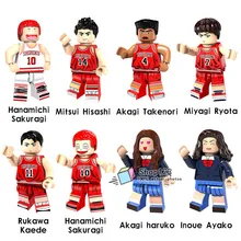 100 шт/лот SLAM DUNKHanamichi Sakuragi Mitsui Hisashi Akagi haruko miyagi Ryota строительные блоки модель детские игрушки PG8092