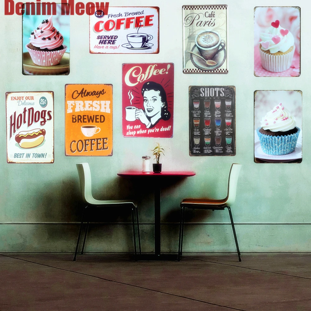 Պլաստիկե մետաղյա թիթեղների նշանները Vintage դեկորատիվ սուրճի ափսեներ Սրճարան Menuաշացանկ Պանդոկ բար տան պատի դեկորով ՍՐFFԱՐԱՆ Կարող է քնել, երբ դու մեռած ես