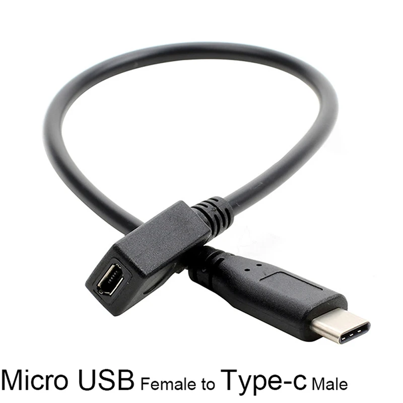 Adaptador de Cable Micro USB hembra a USB C 3,1 tipo c macho, convertidor, conector OTG, 27cm|Conectores y cables ordenador| - AliExpress