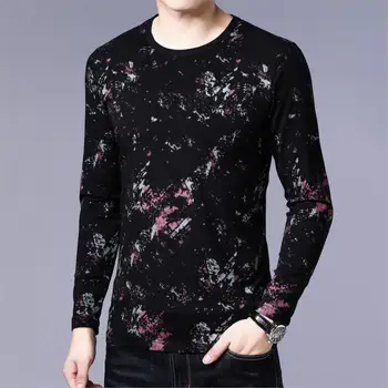 

Fashion Men T-shirt Slim Fit Camiseta Masculina Casual Cotton T-shirt Long Sleeve O-Neck Camisa Hombre Top Tee Shirt Homme