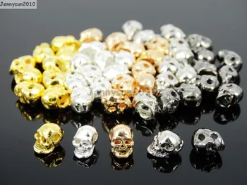 

Side Drilled Metal Skull Bracelet Necklace Earring Craft Connector Charm Beads 50Pcs/Pack