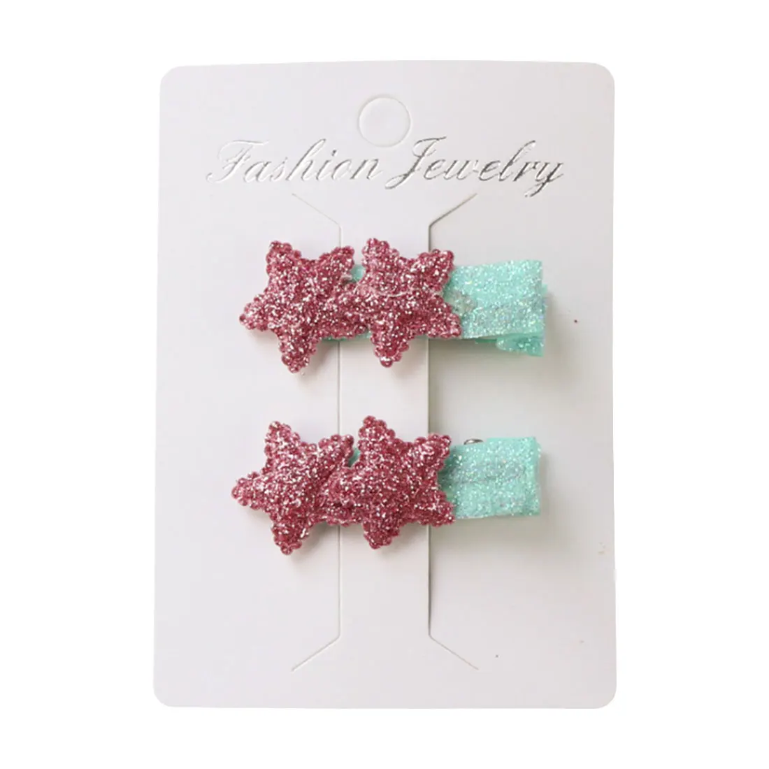 1Pack=2PCS Children  Hair Clips Cute Crown Flowers Safety Barrettes BB Clip Kids Hair Accessories