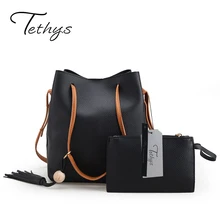 Süße Dame Eimer Tasche Quaste Handtasche der Frauen Weiche Pu Leder Umhängetaschen für Frauen Große Kapazität Top-Griff tasche Weiblichen Handtasche
