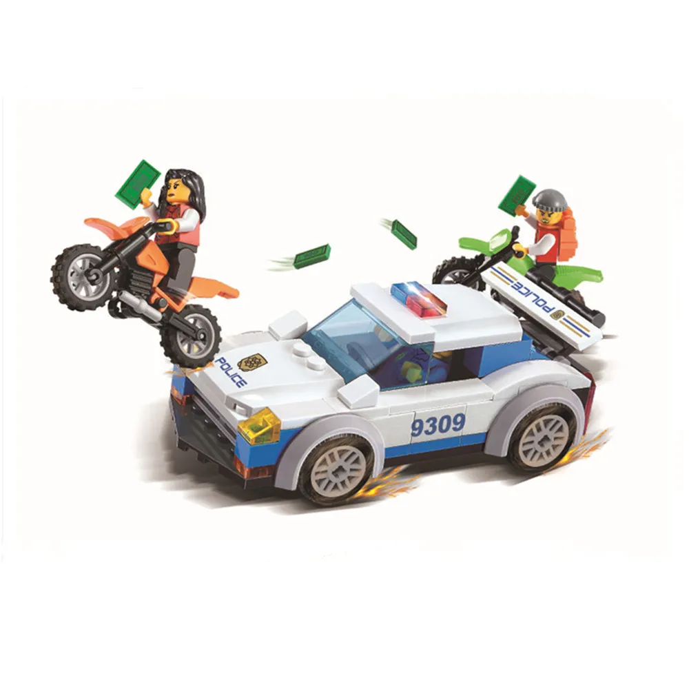 

GUDI 9311 New City Police 158Pcs Motorcycles Car Cops Pickup Robber Building Blocks Action Figure Educational Toy Children Gifts
