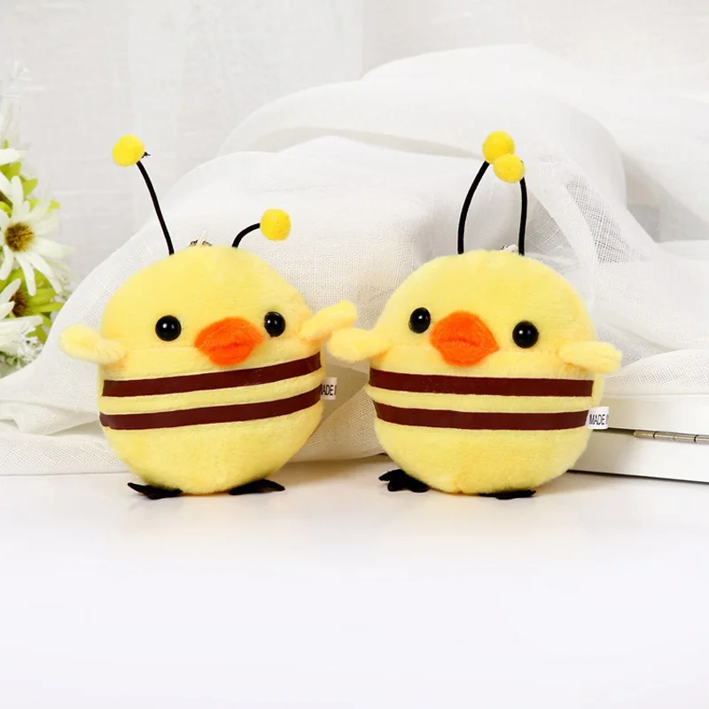 

Anime Cute Little Yellow Chicken Plush Pendant Chick Turned Into A Small Bee Plush Toy Doll Keychain Bag Plush Ornaments