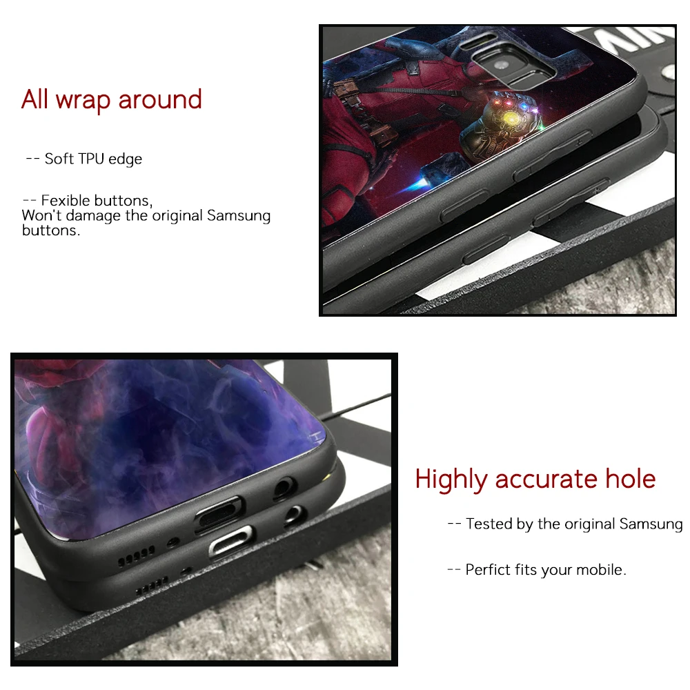 Чехол для Samsung S8 стеклянная задняя крышка deadpool s10 чехол Galaxy S9 S10 plus Note 8 9 10 S10e s20
