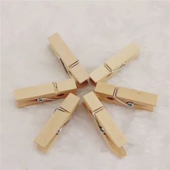 

100pcs/Lot Wholesale Mine Size Natural Wooden Clips For Photo Clips Clothespin Craft Decoration Clips Pegs