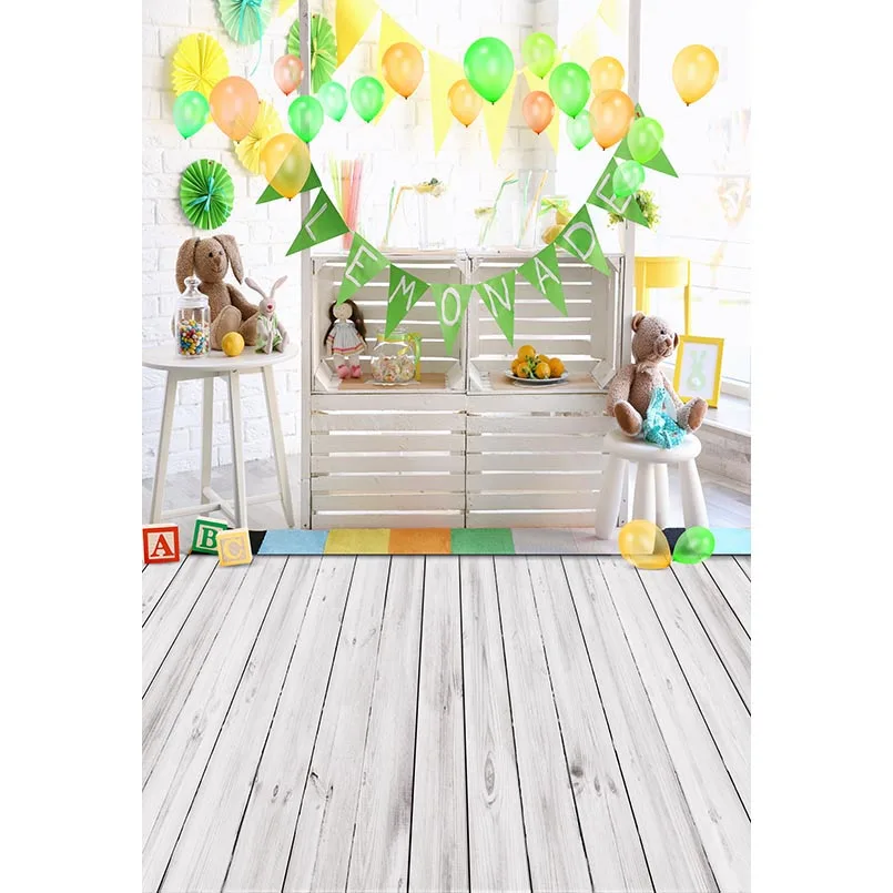 5x7ft Lemonade Flags Balloons Toys Box Washable One Piece No