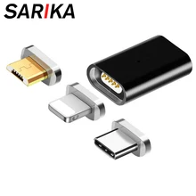 Магнитный адаптер Sarika Micro USB для huawei Xiaomi Android, Магнитный зарядный адаптер для Lightning iPhone 5, 5S, 6, 6 S, 7, 8 X