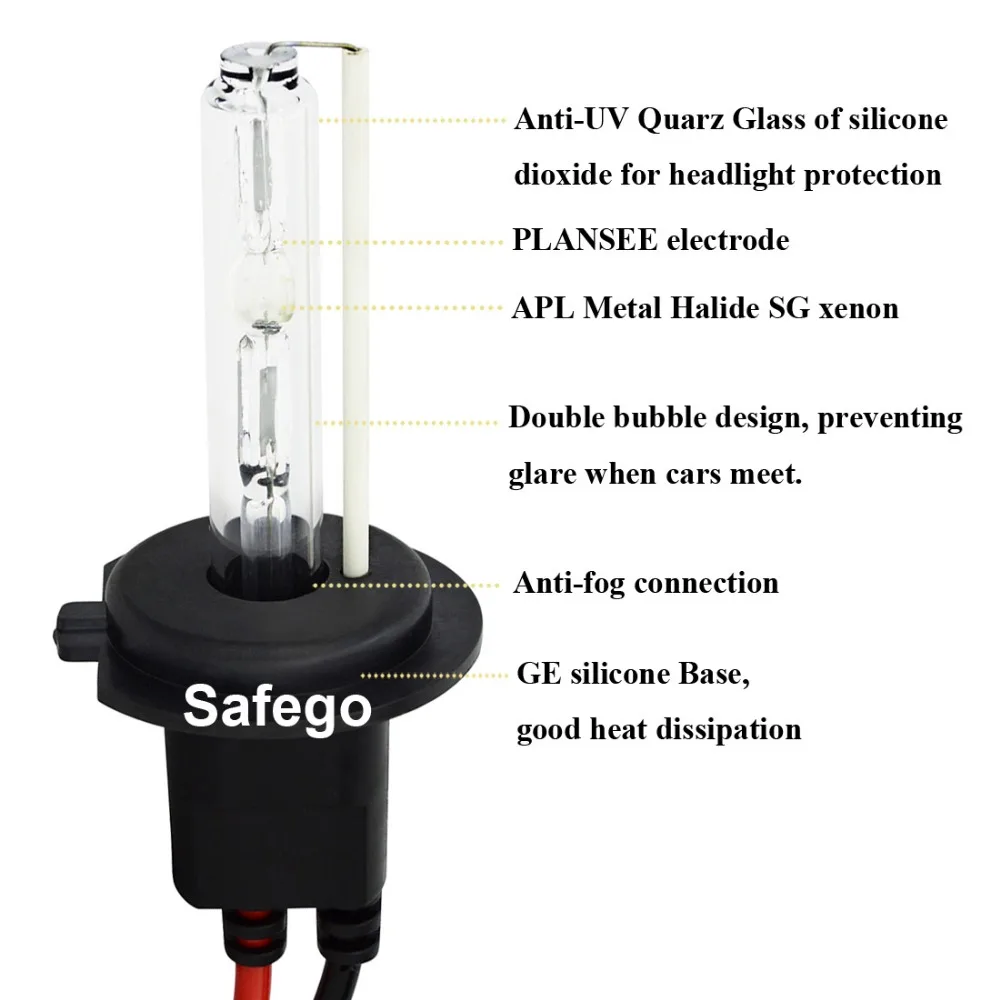 Safego переменного тока 12V 35w автомобильные ксеноновые лампы для передних фар repacement H1 H3 H4 h7 H8 H9 H11 9005 9006 HB3 HB4 9004 7 6000 К авто свет лампы