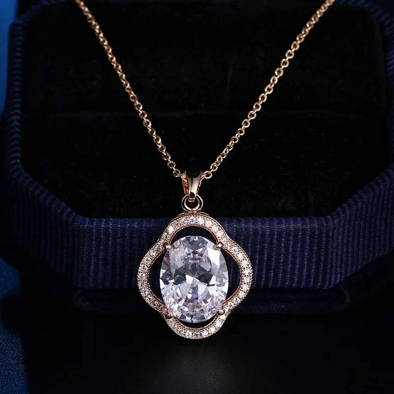 WEIMANJINGDIAN ассорти формы каплевидной/овальной/квадратной CZ кубического циркония кристалл ожерелье кулон для женщин - Окраска металла: 188 gold