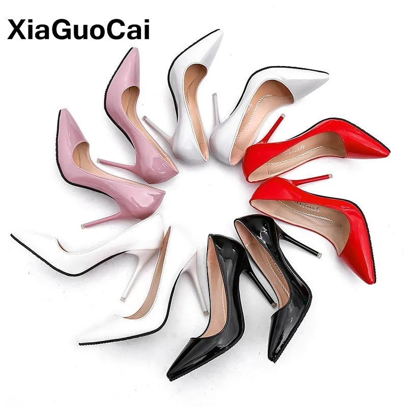 

Spring Autumn Women Pumps New Arrival Sexy Classic Female Shoes Thin High Heels Patent Leather Pointed Toe Office Work Shoes