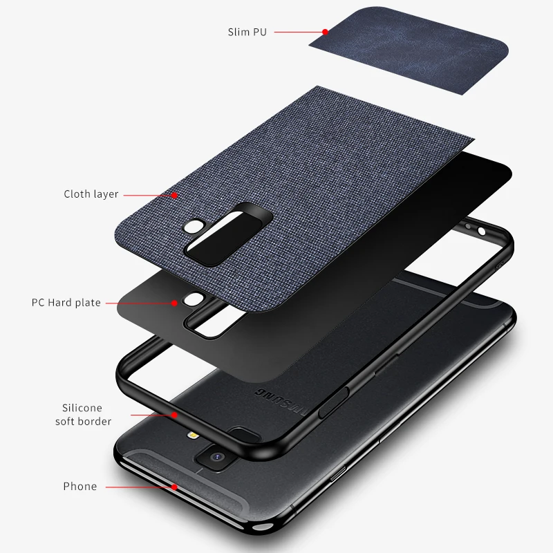 Samsung Galaxy A6 (Plus) 2018 Cloth PC+TPU Stitching case_3