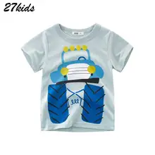 

27 kids Cartoon Vehicle Summer Kids Baby Boy Tshirt Cotton Boys Tops 2018 Kid T Shirts for Children Girls Shorts Shirts 2-9Years