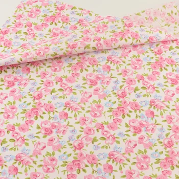 

Quilting Bedding Decoration Tissue Home Textile Patchwork Sewing Cloth Craft Teramila Fabrics Pink Floral Cotton Fabric Tecido