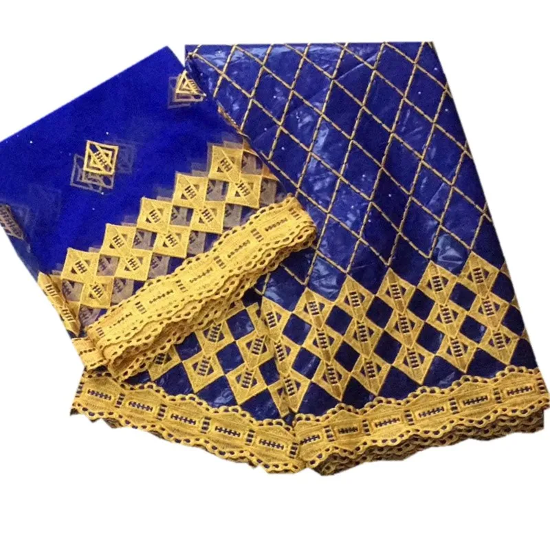

african bazin riche fabric royal blue brode getzner 2019 riche getzner new arrival 5 yards cotton fabric+2yards lace ba121