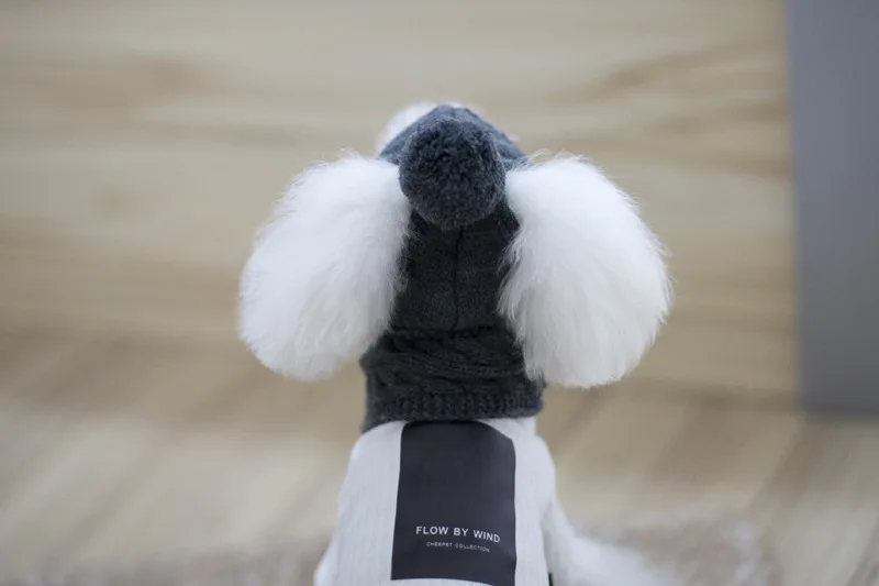 Роскошные вязаные шапки для домашних животных зимний шарф-аксессуар для груминга наборы красный черный серый хлопок товары для кошек собак для чихуахуа йоркширского