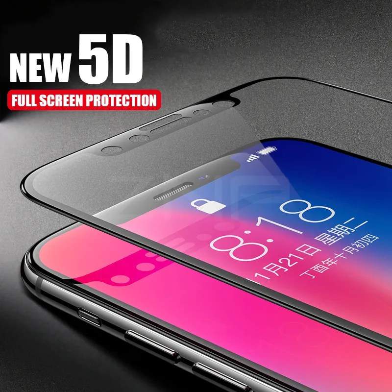 ZNP 5D Volle Gebogenen Rand Display-schutz Für iPhone X 10 Volle Abdeckung Gehärtetem Glas Auf Die