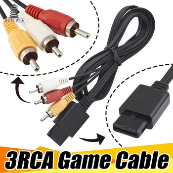 

100pcs/lot Good QTY RCA 3rca to n64 64 AV Audio Video Adapter game Cable Cord for SNES Super NES Nintendo N64 for SFC 2 Audio