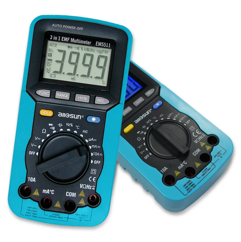 Универсальный EM5511 EMF Цифровой мультиметр 3 в 1 Подсветка ЖК дисплей Тестер