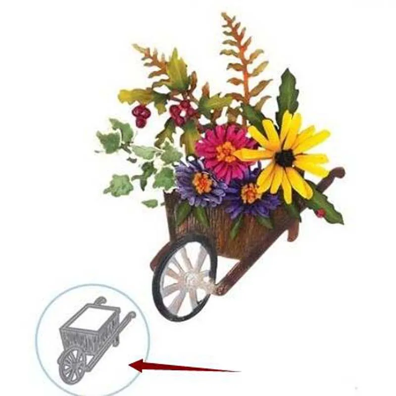 

Cart Wheelbarrow Car Frame Metal Cutting Dies for DIY Scrapbooking Embossing dies Craft dies Cards Making New 2019 Dies Template