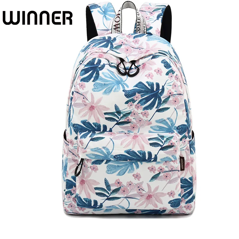 Moda impermeable poliéster Mochila flor impresión femenino diario portátil Mochila niñas Mochila Universidad