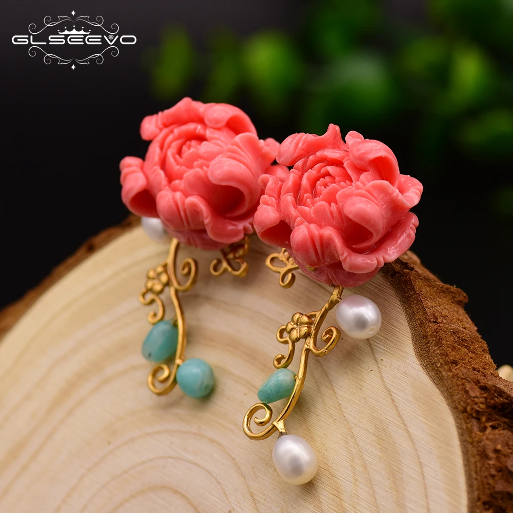 Coral red earrings\\Gift Coral earrings\\Red earrings\\Real coral earrings\\Gift coral earrings\\Natural coral earrings\\Pearl\\red coral earrings