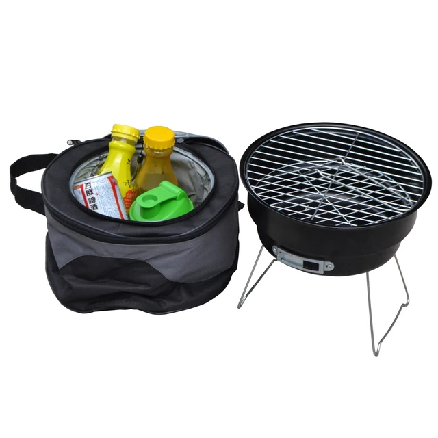 Portable Charcoal Bbq Grill Family Party Outdoor Camping Portable Charcoal Bbq Grill Family Party Outdoor Camping Barbecue Roasting Brazier Cooking Tools With Shoulder Cooler Bag