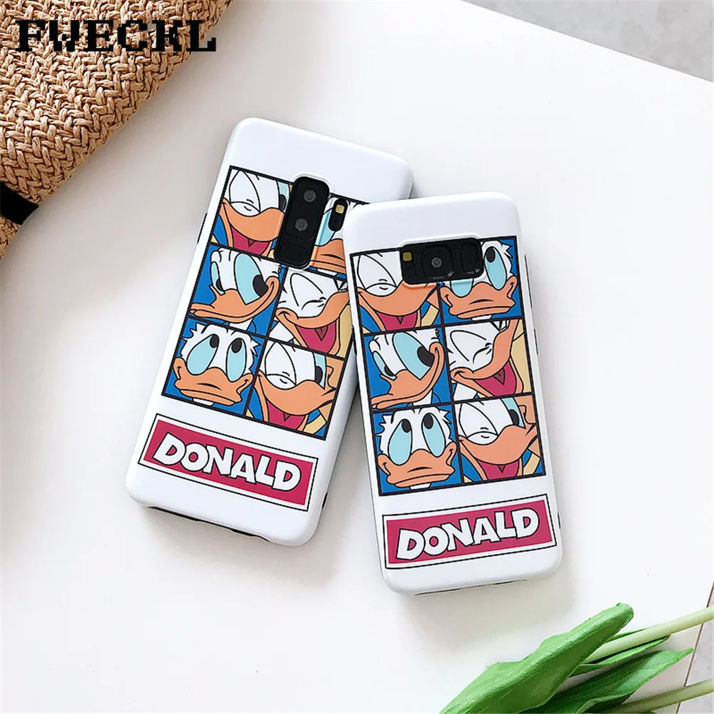 

High quaity Matte IMD Silicon Phone Case For Samsung Galaxy Note 8 S8 S9 Plus S7 Edge Cartoon Donald Duck Pattern Phone Case