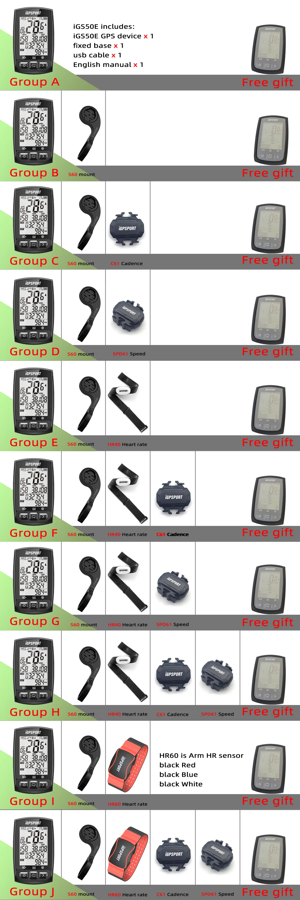 I gps порт gps iGS50E велосипедный Компьютер Водонепроницаемый IPX7 ANT+ беспроводной Спидометр велосипедный Цифровой Секундомер Велосипедный спидометр