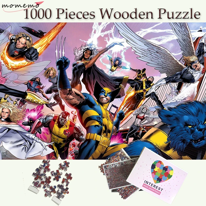 

MOMEMO X Men Wooden Puzzle 1000 Pieces Super Heroes Series Jigsaw Puzzles Toys Adults Puzzle Games Kids Exercise Thinking Toys