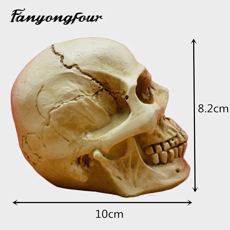 3D череп силиконовые формы торт плесень смолы гипса шоколадные свечи конфеты плесень