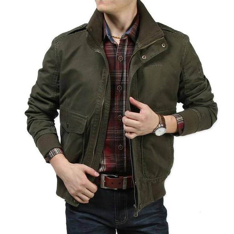 Мужская куртка из хлопка высокого качества на весну и осень 2019|men jacket casual|brand men