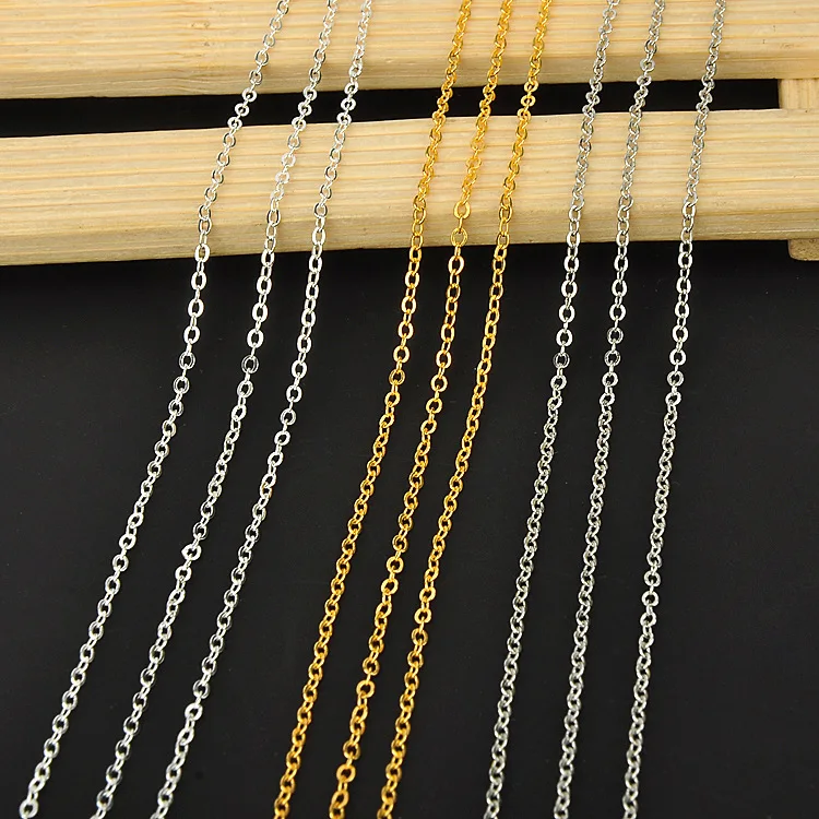 

Gold Silver Rhodium Bronze Color Bulk Chains Jewelry Accessory Copper O shape Chain DIY Necklace Bracelet Earrings Findings