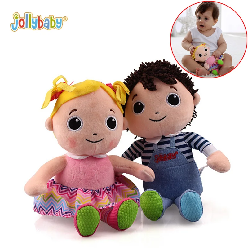 Jollybaby Cute Girl Boy Baby Plush Appease Dolls Soft Hand bell