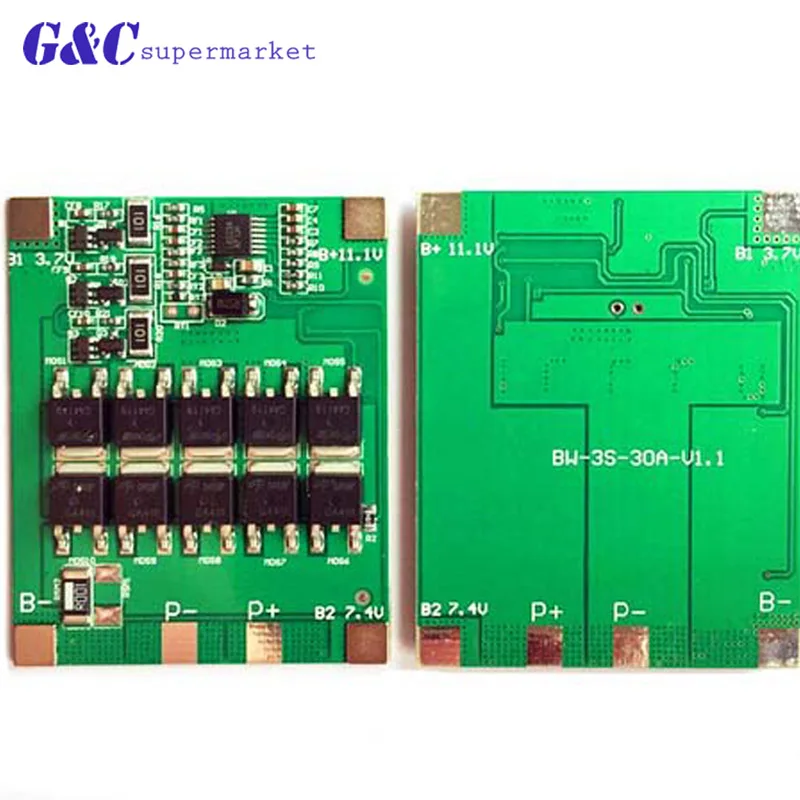 Защитная плата литий ионного аккумулятора 3S BMS 4A 8A 10A 20A 18650 модуль заряда PCM