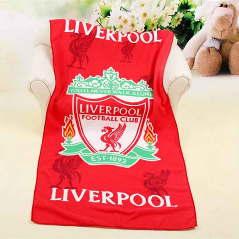 

Beach Towel Liverpool jersey Barca Cartoon quick-dry EUROCHAMP football club bath towel kids beach towel bath blanket spa towel