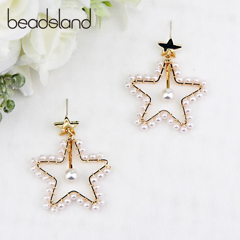 

Beadsland Drop Earrings Pearl Surround Five-pointed Star Design Fashion Vintage Woman Girl Party Festival Hot Sell Gift 40074