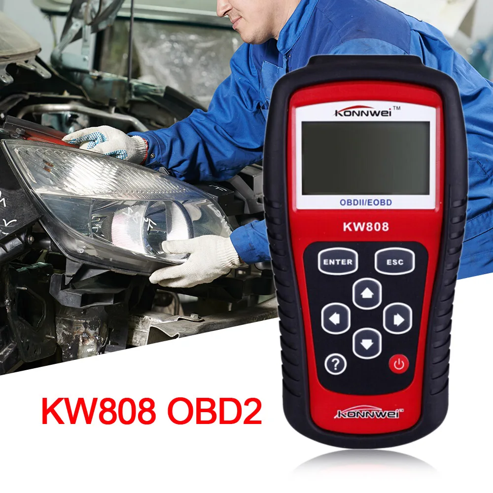 Автомобильный сканер Konnwei KW808 считыватель кодов MS509 EOBD/OBD2 инструмент для сброса