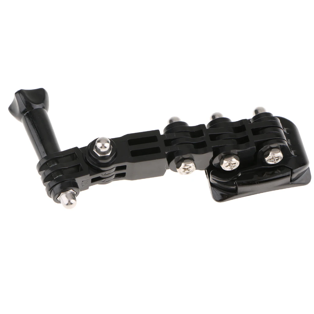 Helmet Mount Arm for GoPro Hero 6/5/4/3+ Adjustable Bracket Sports Camera Housing Adapter with 2x Curved Adhesive Base Pad