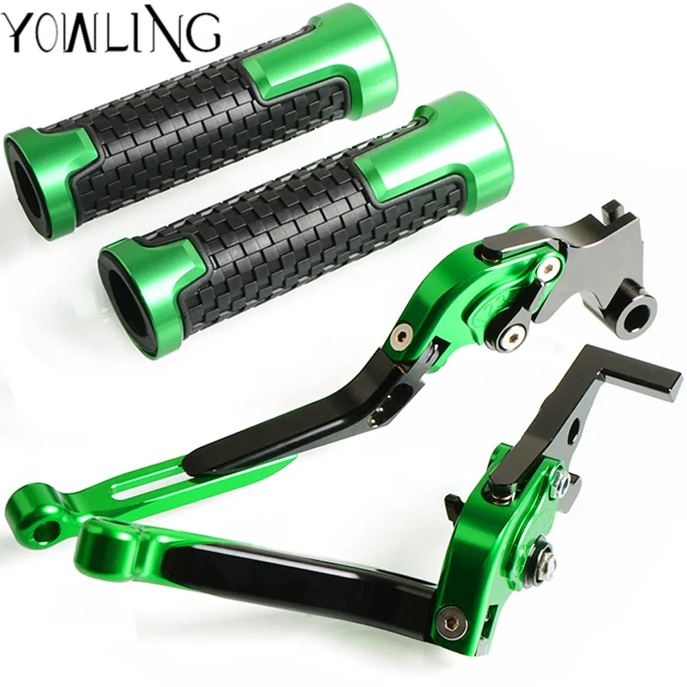 

7/8" 22mm Motorcycle Hand Grips Handle CNC Rubber Bar Gel Grip+Brake Clutch Lever for Kawasaki ZX10R ZX-10R 2006-2015 2011 2012