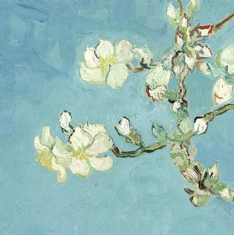 FLORAL CANVAS ART PAINTING PINK VAN GOGH BLOSSOM A1