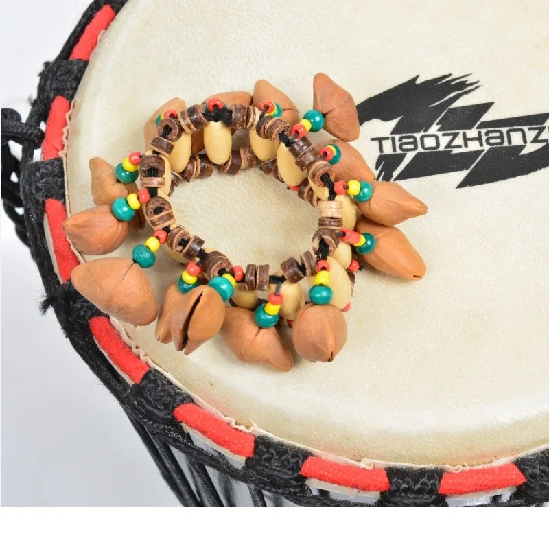 BEESCLOVER Nutshell Hand Bell African Drummer Drum Musical Instrument Accessories Child Dance Wrist Bell 