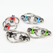 10 шт./партия 5 цветов декомпрессионная цепь Непоседа ручной Спиннер для пальцев Спиннер игрушка металлическая вентиляционная игрушка брелок кольцо для ключей Непоседа расточные игрушки