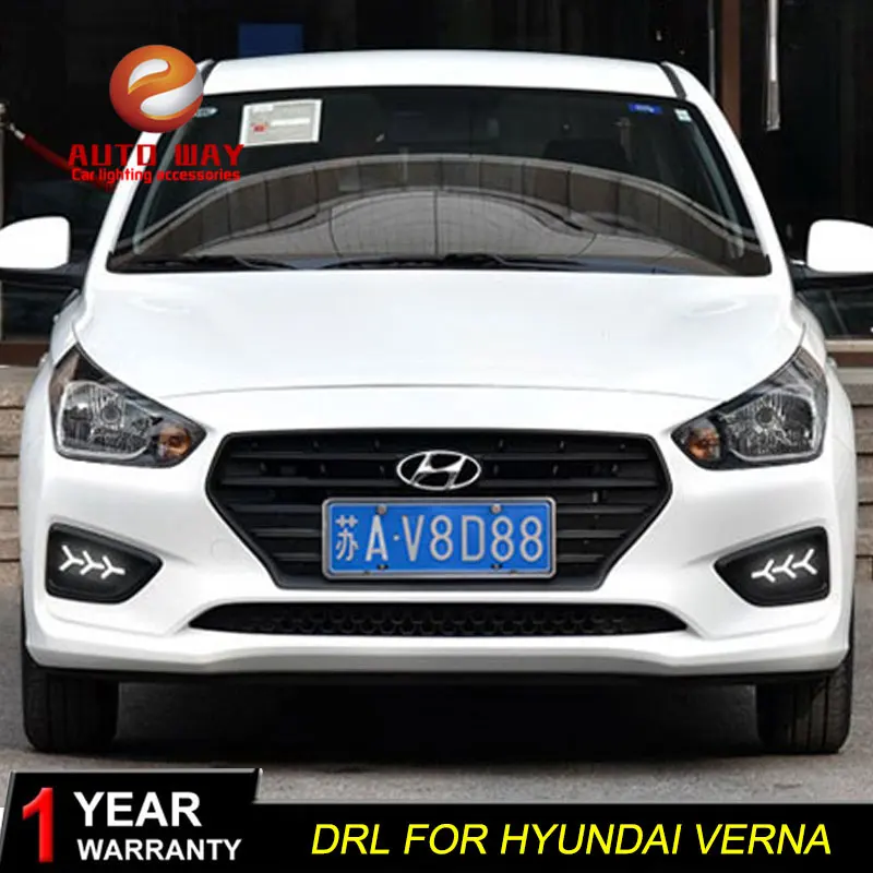Автомобильные Внешние фары DRL для Hyundai Accent Solaris Verna 2010 2013 дневные ходовые огни