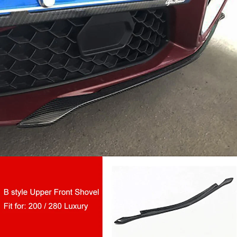 QHCP углеродного волокна передняя защита для губ передний бампер Защита подбородка фартук разветвители специально для Alfa Romeo Giulia автомобильные аксессуары - Цвет: Upper Front Shovel B
