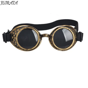 

2017 Sunglasses Yellow Frame Lenses Unisex Gothic Vintage Style Steampunk Goggles Welding Gothic Glasses Cosplay